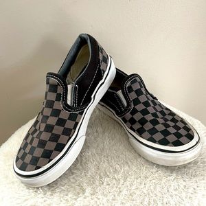 Vans grey and black check shoes size kids US 13 in good condition